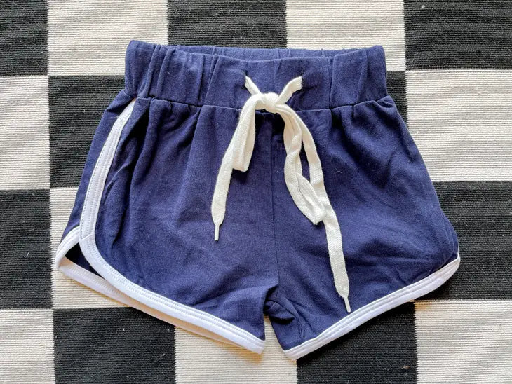 KIDS NAVY ATHLETIC SHORTS DEUCES TO THE 70'S - THE HIP EAGLE BOUTIQUE