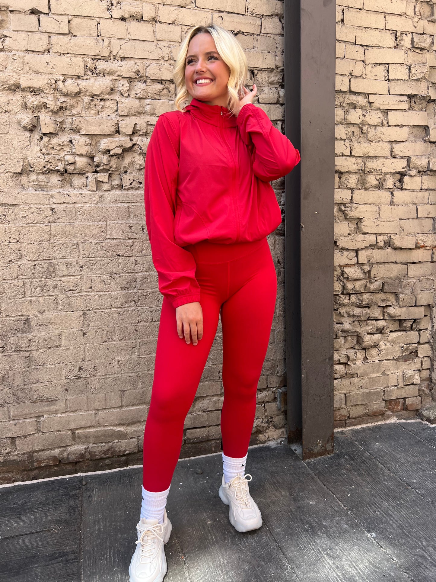 GOING STRONG RED ACTIVEWEAR JACKET - THE HIP EAGLE BOUTIQUE