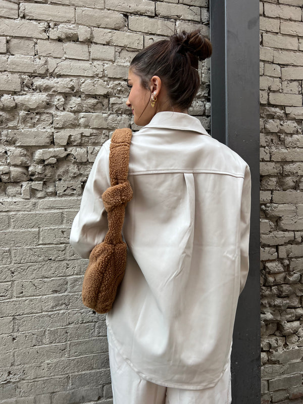IVORY LEATHER SHACKET - THE HIP EAGLE BOUTIQUE