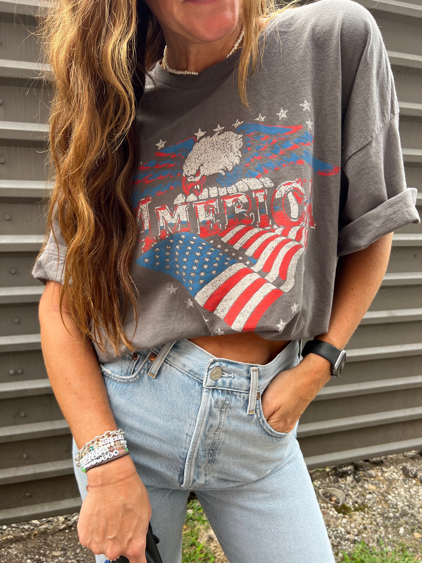FREE TO BE ME AMERICAN GRAPHIC TEE - THE HIP EAGLE BOUTIQUE