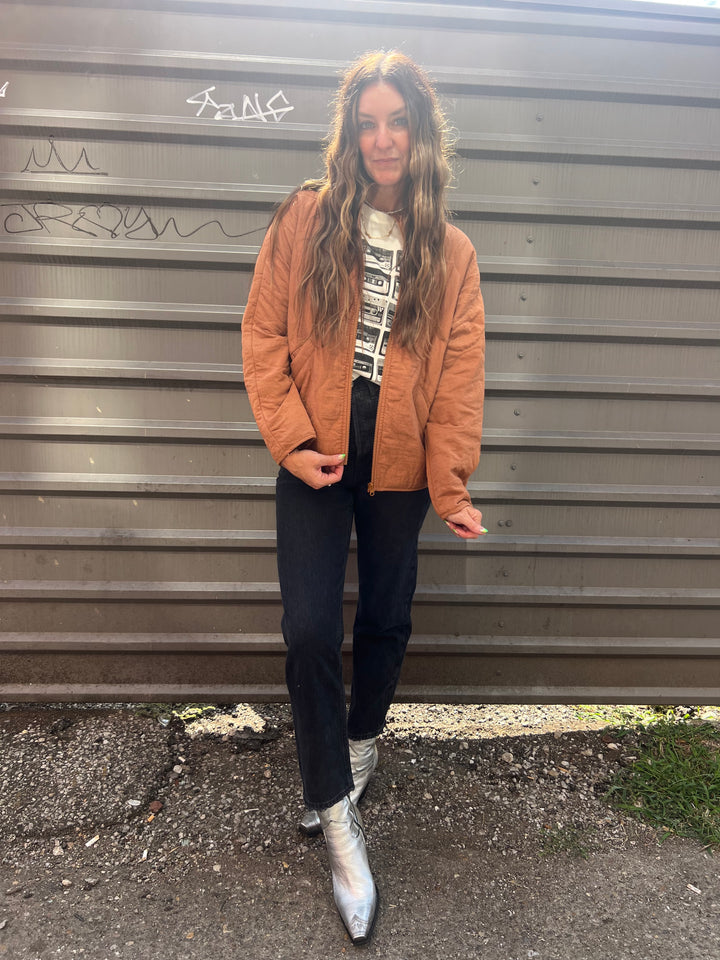 PUMPKIN SPICE QUILTED JACKET - THE HIP EAGLE BOUTIQUE 
