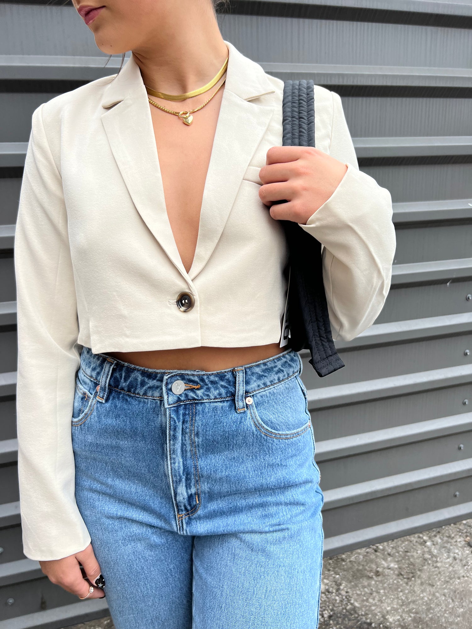 RUNWAY IVORY CROPPED BLAZER - THE HIP EAGLE BOUTIQUE