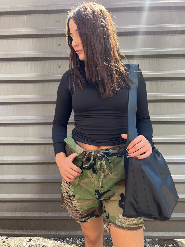 GONE WILD CAMO CUT OFF CARGO SHORTS - THE HIP EAGLE BOUTIQUE