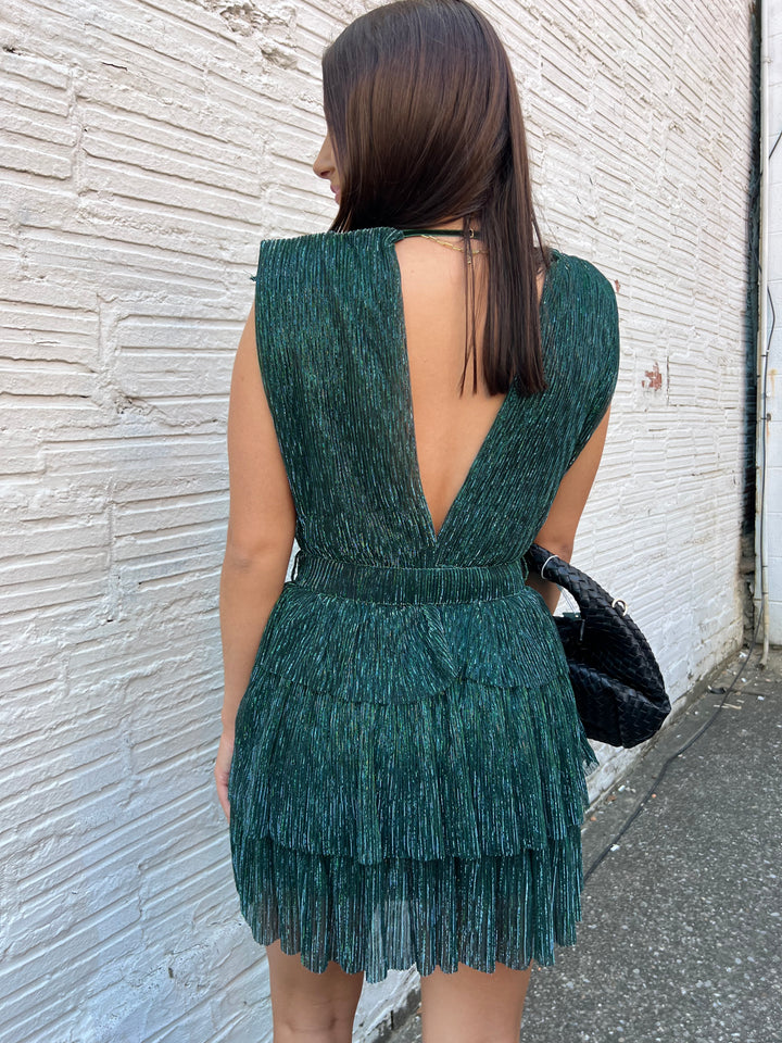 ALEXA DEEP VNECK TIERED SHIMMER MINI - THE HIP EAGLE BOUTIQUE