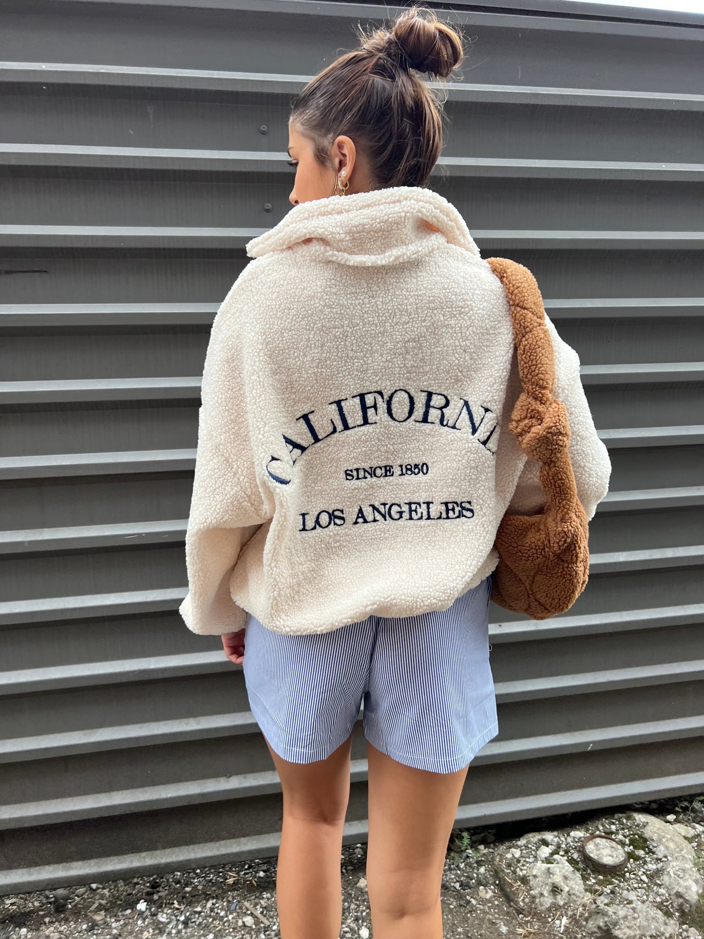 CALI SHERPA PULLOVER IN IVORY- THE HIP EAGLE BOUTIQUE