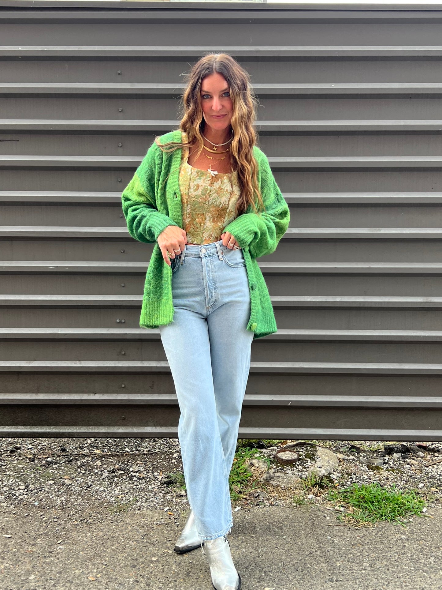 DAYDREAMER OMBRE GREEN CARDIGAN - THE HIP EAGLE BOUTIQUE