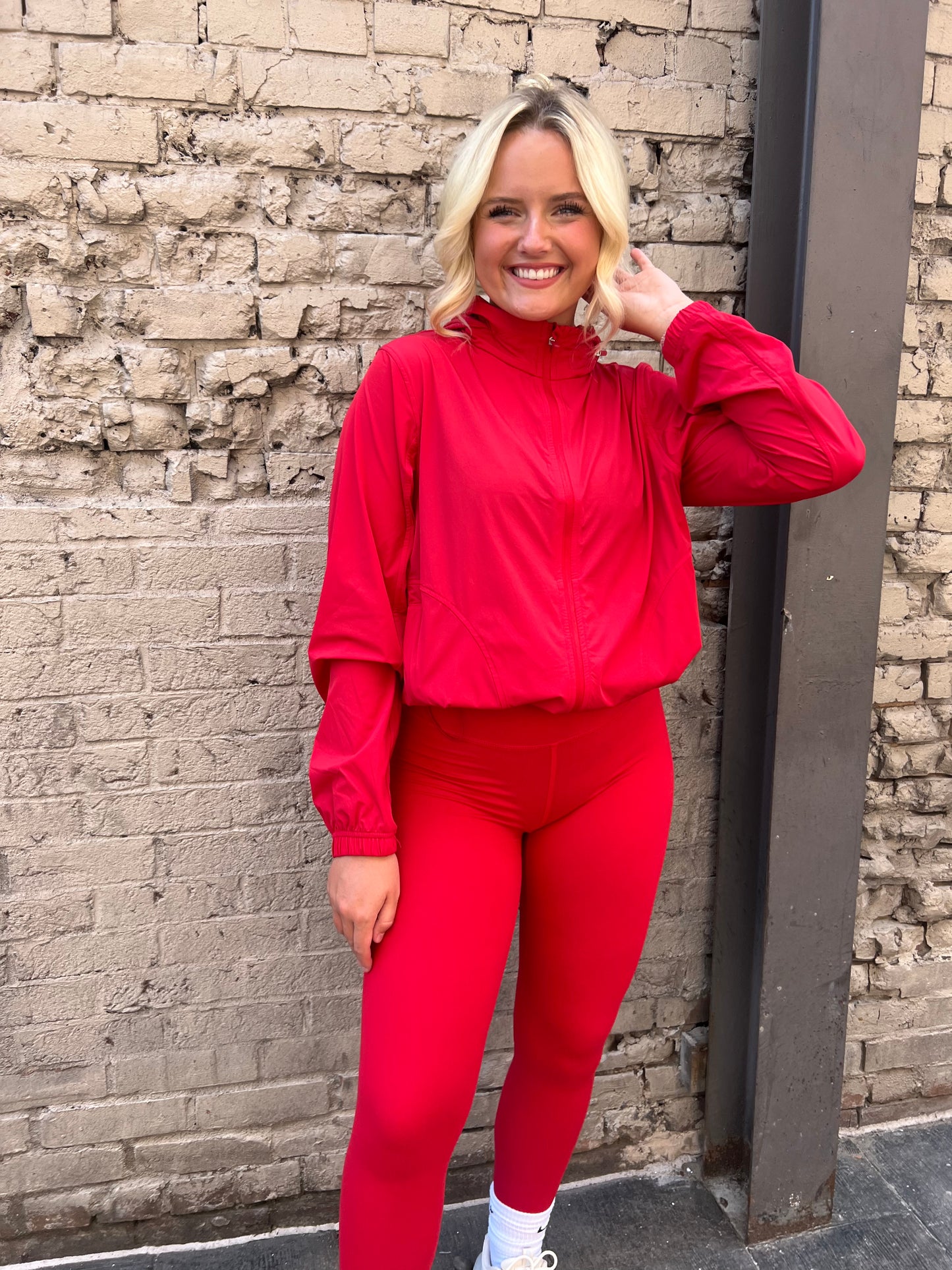 GOING STRONG RED ACTIVEWEAR JACKET - THE HIP EAGLE BOUTIQUE
