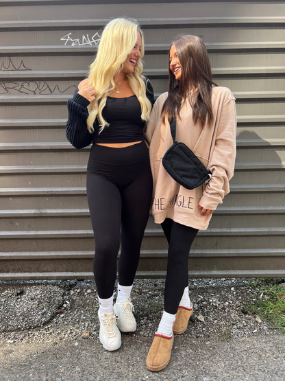 GOING STRONG BLACK WORK OUT LEGGINGS - THE HIP EAGLE BOUTIQUE