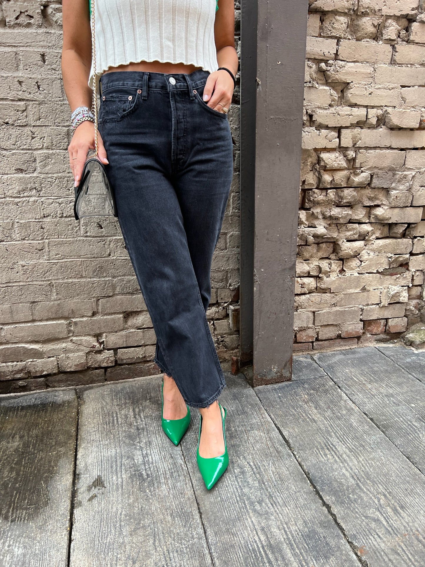 AGOLDE 90S CROP JEAN IN TAR - THE HIP EAGLE BOUTIQUE 