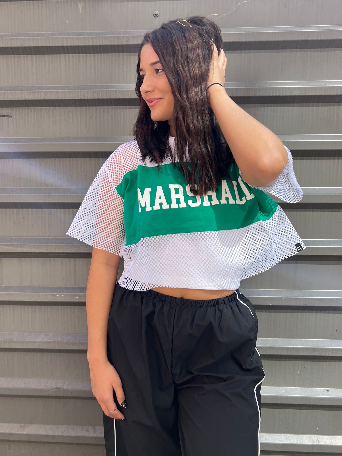 MARSHALL CROPPED MESH TEE - THE HIP EAGLE BOUTIQUE